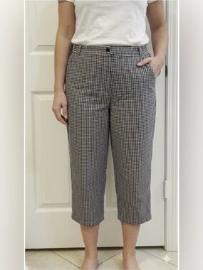 White Stag Black & White Gingham Houndstooth Cropped Pants Size 12/14